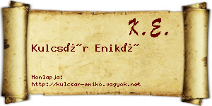 Kulcsár Enikő névjegykártya